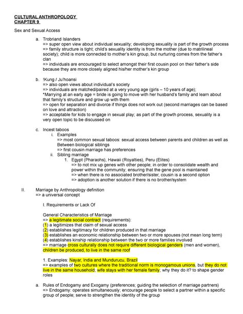 Cultural Anthropology Chapter CULTURAL ANTHROPOLOGY CHAPTER Sex