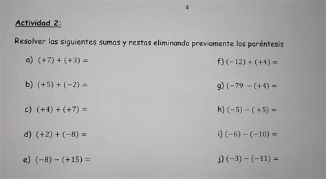 Solved 4 Actividad 2 Resolver Las Siguientes Sumas Y Resta Algebra