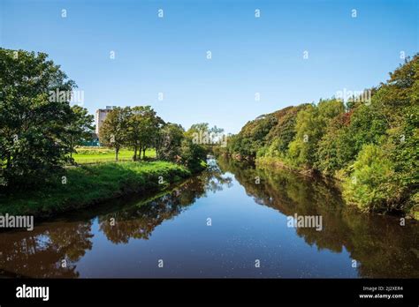 A view of the River Irvine which flows through the town of Irvine in ...