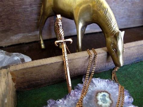 Bronze Sword In The Stone Excalibur Pendant By Brooklyncharm