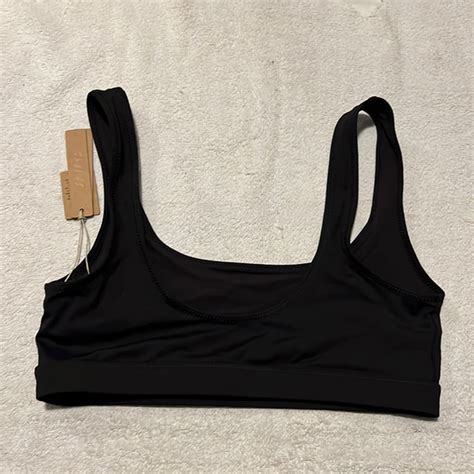 Skims Swim Skims Swim Tank Bikini Top In Onyx Size S Poshmark