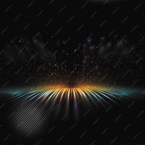 Premium Psd Colorful Light Beams Effect Transparent Background