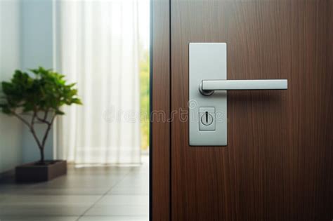 Modern White Door Interior Enhanced by a Sleek Door Handle Stock Illustration - Illustration of ...