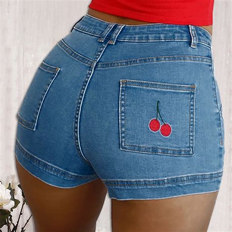 Jsaierl Jean Shorts Women High Waisted Stretch Relaxed Fit Denim Shorts