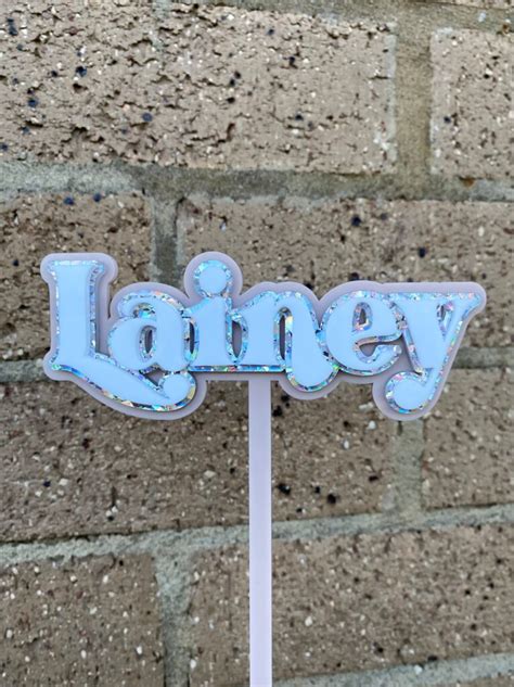 Triple Layer Acrylic Name Cake Topper Ember Bloom Designs