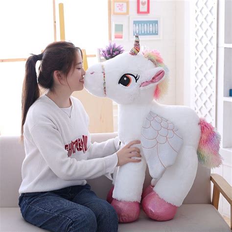 Lindo caliente grande unicornio peluche bebé muñeca muñecas Rosa