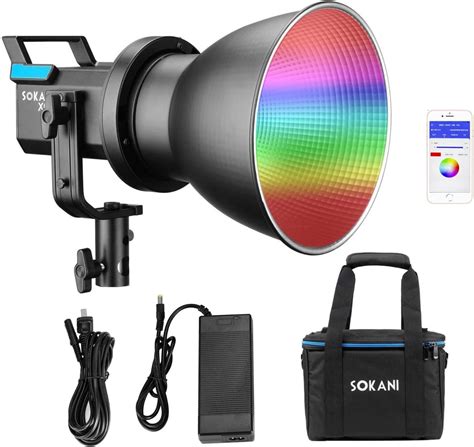 Luz de vídeo LED Sokani X100 RGB 100W RGB controle APP bicolor