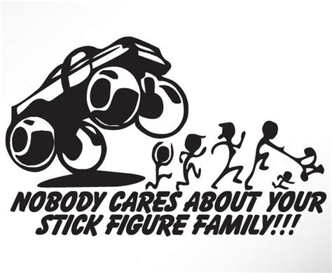 Items similar to Funny Stick Figure Family Car Decals Sticker Nobody ...