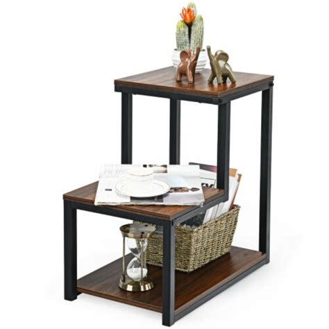 3 Tier End Table Side Table Night Stand W Storage Shelf For Living