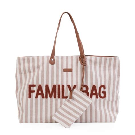 FAMILY BAG SAC À LANGER RAYURES NUDE TERRACOTTA Histoire de tribu