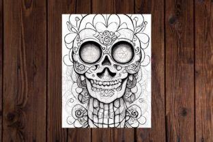 Sugar Skulls Coloring Pages Skull Bone Graphic By Bonobo Digital