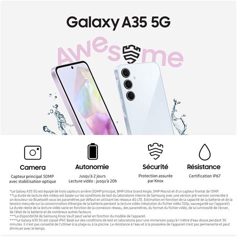 Samsung Galaxy A35 5g Lilas 6 Go 128 Go Mobile And Smartphone