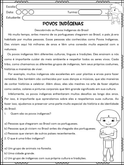 Atividades sobre Povos Indígenas do Brasil | PDF | Brasil | Povos indígenas