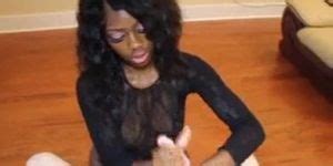 Tugging Ebony Girl In Lingerie Giving Handjob Tnaflix
