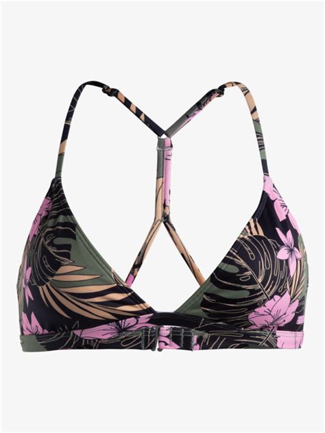 Roxy Pro The Cut Back Athletic Tri Bikini Top For Women Roxy
