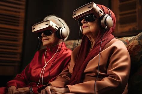 Premium Photo Seniors Using Virtual Reality