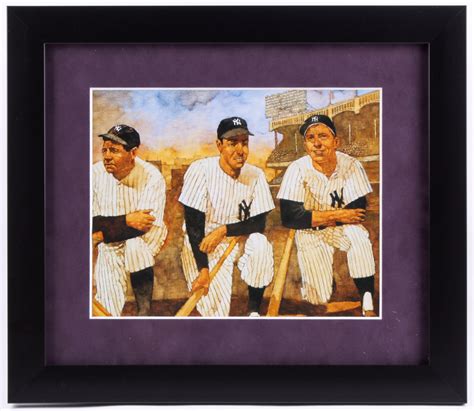 Bart Forbes Babe Ruth Joe DiMaggio Mickey Mantle Yankees 13x15