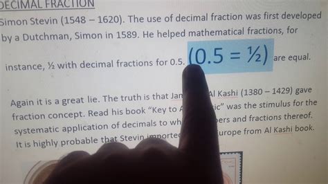 Decimal Fraction And Simon Stevin Youtube