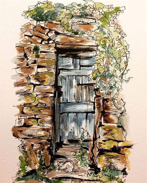 Line and Wash Sketch by Lindsay Cook | Watercolor sketch, Watercolor sketchbook, Storybook art