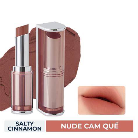 Son Thỏi 3CE Blur Matte Lipstick 4g Màu Salty Cinnamon Nude Cam Quế Aemi