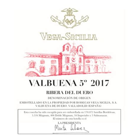 Bodegas Vega Sicilia Valbuena 5 2017 - Nicholas Wines