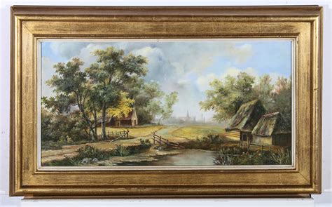 C Clifton C Clifton 20th Century Oil Rural Landscape For Sale At