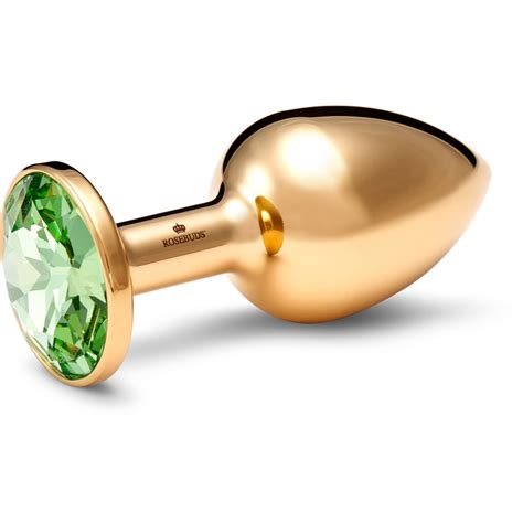 Plug Anal Medium Inox Gold Cristal Gamme Originale Inox Taille M Cristal Mm Chrysolite Mm