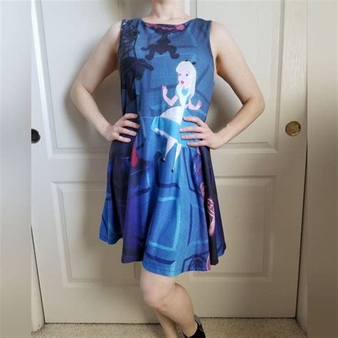 Disney Hot Topic Alice In Wonderland Tank Skater Dress Clothes Design Skater Dress Tank Top