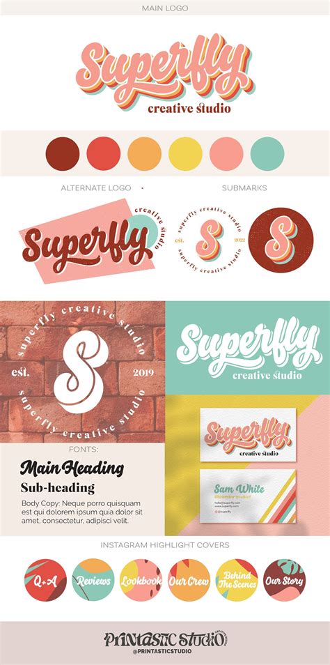 Retro Logo Design Custom Boutique Logo Fun Business Branding - Etsy