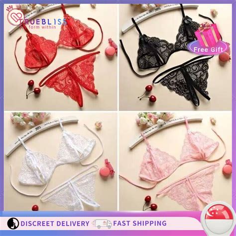 SG Seller Sexy Lingerie Lace Bra Set Woman Sleepwear Erotic Underwear
