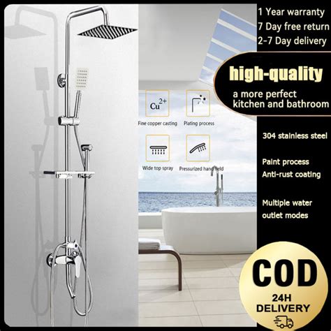 Shower Set 4 In 1 Stainless Steel Shower Set Bathroom Shower Hot And Cold Shower With Faucet