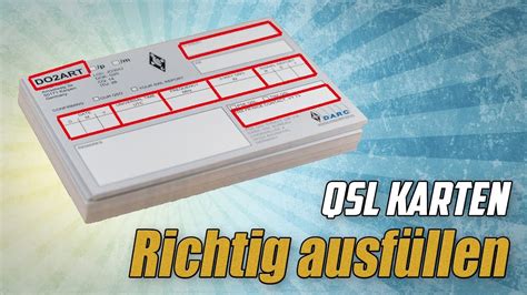 Qsl Qsl Karte Richtig Ausf Llen Youtube