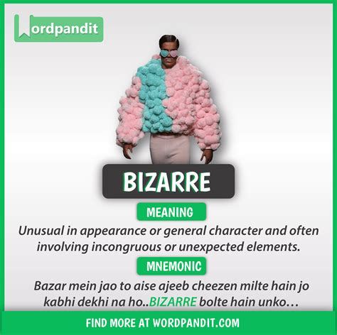 Meaning of Bizarre | Good vocabulary words, Learn english words
