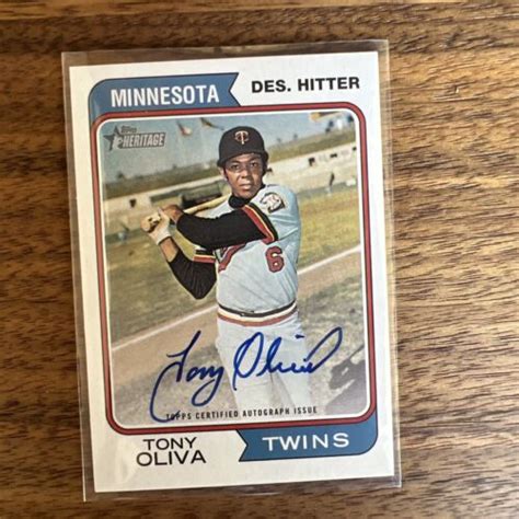 Topps Heritage Tony Oliva Real Ones On Card Auto Twins Ro To