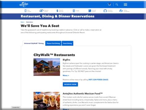 How to Make Dining Reservations at Universal Orlando Resort - Universal ...