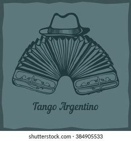 Bandoneon Tango Instrument Male Hat On Stock Vector Royalty Free