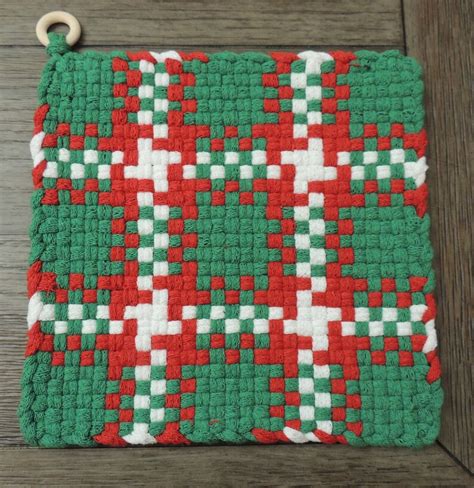 X Potholder Hot Pad Trivet Kitchen Ware Cotton Potholder Handcrafted Potholder Woven