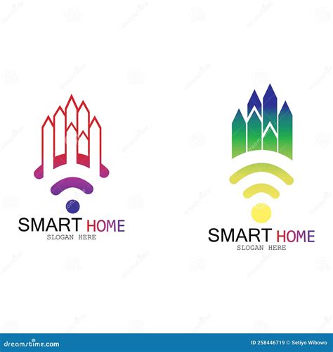 Wifi House Vector Logo.Smart City Tech Icon Vector Stock Vector
