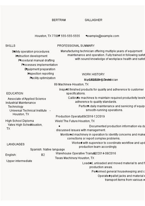 operator resume examples templates