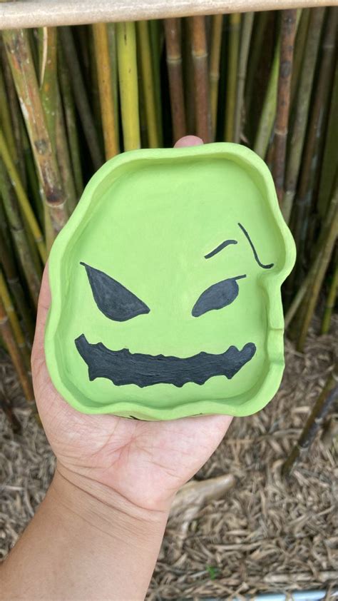 Oogie Boogie With Stitching Around Ashtray Jewelry Holder Etsy Clay