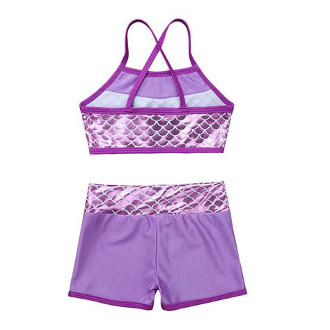 Bikini Set M Dchen Tankini Pailletten Skalen Muster Badeanzug Badebekleidung Ebay