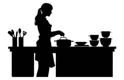 Kitchen Interior Vector Silhouette Kitchen Furniture Icons Kitchen