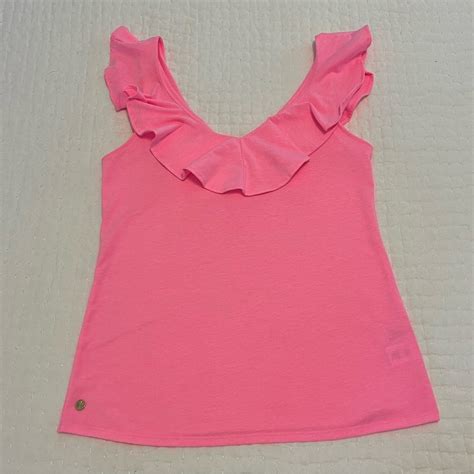 Lilly Pulitzer Pink Ruffled Tank Gem