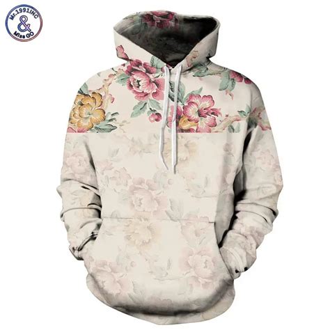 Mr1991inc Flowers Hoodies Menwomen 3d Sweatshirts Digital Print Rosa