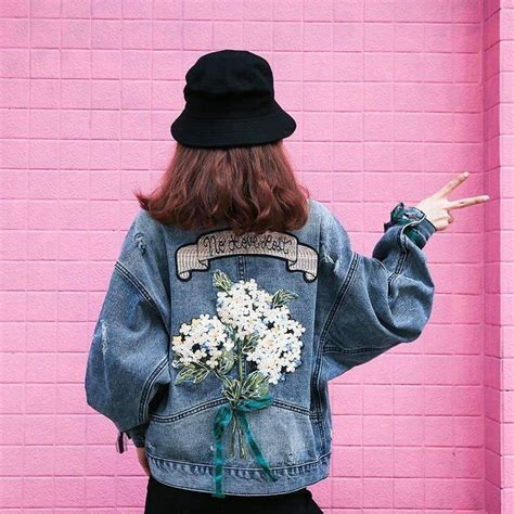 Fairycore Flower Denim Jacket Cosmique Studio