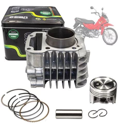 Kit Cilindro Motor Completo Biz Pop 110 Pistão Trava Anéis