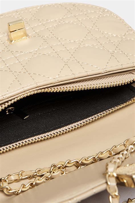Nude Quilted Chain Shoulder Bag Yours Clothing