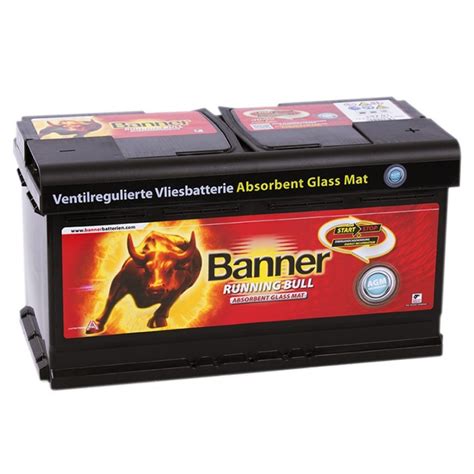 Banner AGM 95Ah 850A 12V Running bull akumuliatorius