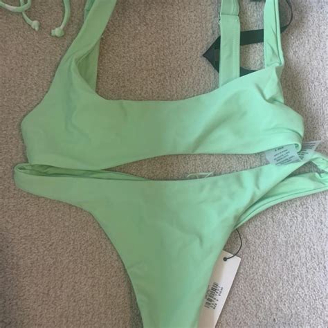 Glassons Green Bikini Set Size XS Never Worn Depop