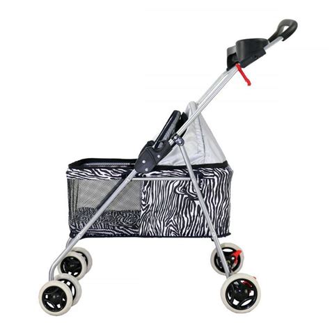 New Bestpet Zebra Posh Pet Stroller Dogs Cats Wcup Holder Bestpet